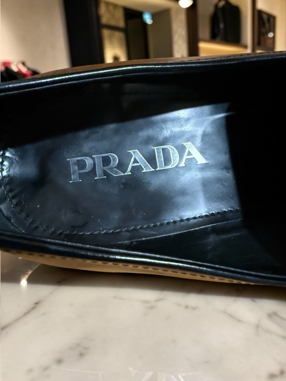 Authentic Prada Milano/Mens black leather slip on loafers/luxury dress shoe - Picture 3 of 11